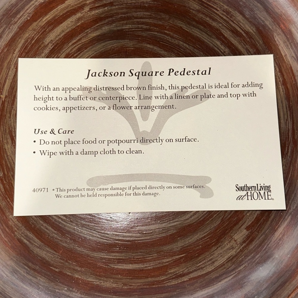 #40971 NIB Jackson Square Pedestal, Southern Living at Home #40971 - Picture 2 of 7